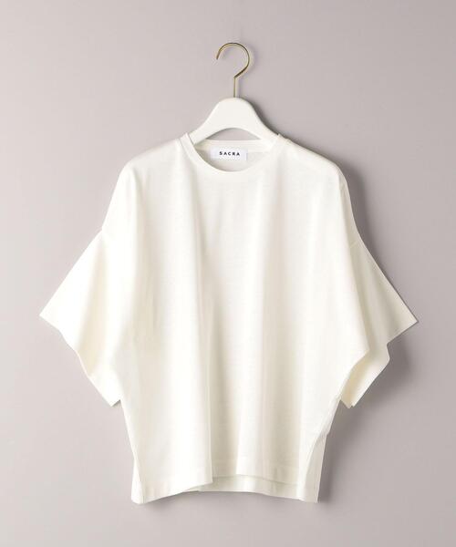 SACRA（サクラ）の「＜SACRA（サクラ）＞スリットスリーブ T