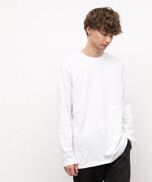 YARD PLUS（ヤードプリュス）の「YARD PLUS  無地ロングスリーブカラーTシャツ（Tシャツ/カットソー・メンズ・ホワイト/カーキ/ピンク/オレンジ/ライトパープル/ライトグリーン・MEDIUM/LARGE）」の3枚目の写真