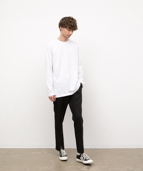 YARD PLUS（ヤードプリュス）の「YARD PLUS  無地ロングスリーブカラーTシャツ（Tシャツ/カットソー・メンズ・ホワイト/カーキ/ピンク/オレンジ/ライトパープル/ライトグリーン・MEDIUM/LARGE）」の13枚目の写真