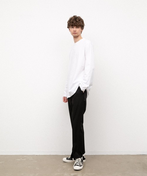 YARD PLUS（ヤードプリュス）の「YARD PLUS  無地ロングスリーブカラーTシャツ（Tシャツ/カットソー・メンズ・ホワイト/カーキ/ピンク/オレンジ/ライトパープル/ライトグリーン・MEDIUM/LARGE）」の12枚目の写真