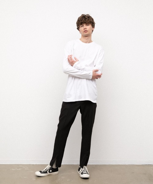 YARD PLUS（ヤードプリュス）の「YARD PLUS  無地ロングスリーブカラーTシャツ（Tシャツ/カットソー・メンズ・ホワイト/カーキ/ピンク/オレンジ/ライトパープル/ライトグリーン・MEDIUM/LARGE）」の11枚目の写真