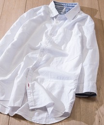 【i】 綿麻ストレッチ七分袖シャツ