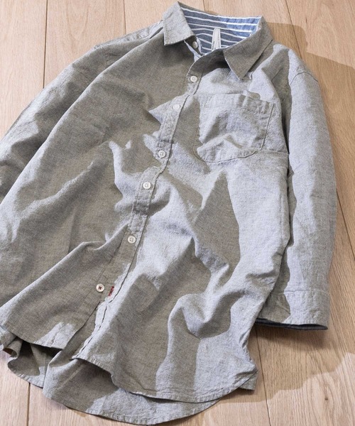 JOHN'S CLOSET(ジョンズクローゼット)の「【i】 綿麻ストレッチ七分袖シャツ(シャツ/ブラウス・メンズ・ブラック/ホワイト/カーキ/ネイビー/モカ・MEDIUM/X-LARGE/LARGE)」の4枚目の写真