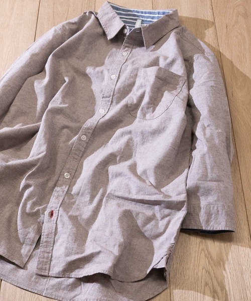JOHN'S CLOSET(ジョンズクローゼット)の「【i】 綿麻ストレッチ七分袖シャツ(シャツ/ブラウス・メンズ・ブラック/ホワイト/カーキ/ネイビー/モカ・MEDIUM/X-LARGE/LARGE)」の3枚目の写真