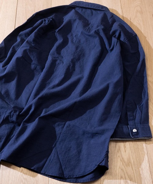 JOHN'S CLOSET(ジョンズクローゼット)の「【i】 綿麻ストレッチ七分袖シャツ(シャツ/ブラウス・メンズ・ブラック/ホワイト/カーキ/ネイビー/モカ・MEDIUM/X-LARGE/LARGE)」の14枚目の写真