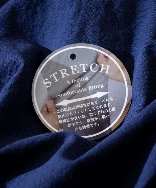 JOHN'S CLOSET(ジョンズクローゼット)の「【i】 綿麻ストレッチ七分袖シャツ(シャツ/ブラウス・メンズ・ブラック/ホワイト/カーキ/ネイビー/モカ・MEDIUM/X-LARGE/LARGE)」の15枚目の写真
