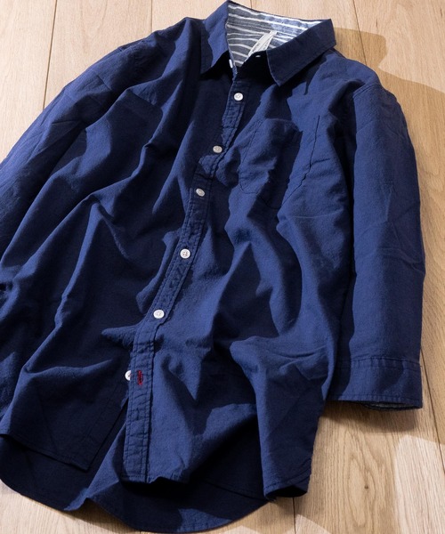 JOHN'S CLOSET(ジョンズクローゼット)の「【i】 綿麻ストレッチ七分袖シャツ(シャツ/ブラウス・メンズ・ブラック/ホワイト/カーキ/ネイビー/モカ・MEDIUM/X-LARGE/LARGE)」の6枚目の写真