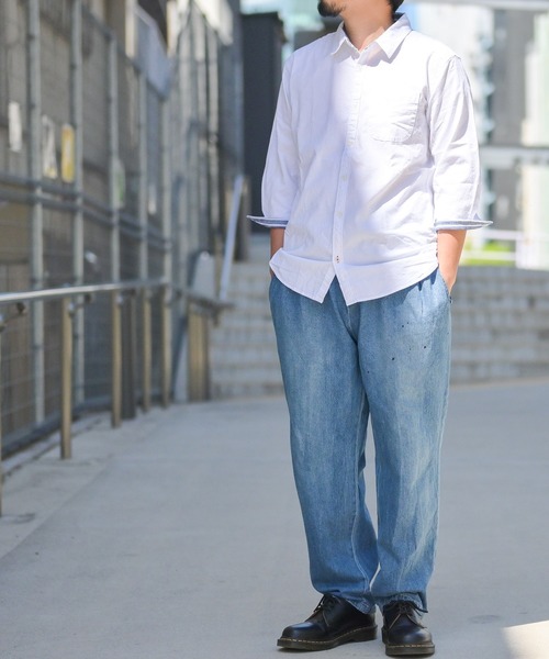 JOHN'S CLOSET(ジョンズクローゼット)の「【i】 綿麻ストレッチ七分袖シャツ(シャツ/ブラウス・メンズ・ブラック/ホワイト/カーキ/ネイビー/モカ・MEDIUM/X-LARGE/LARGE)」の16枚目の写真