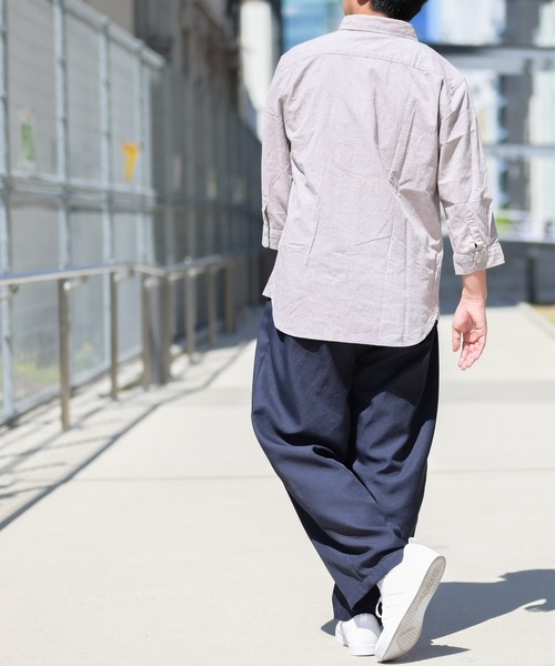JOHN'S CLOSET(ジョンズクローゼット)の「【i】 綿麻ストレッチ七分袖シャツ(シャツ/ブラウス・メンズ・ブラック/ホワイト/カーキ/ネイビー/モカ・MEDIUM/X-LARGE/LARGE)」の21枚目の写真