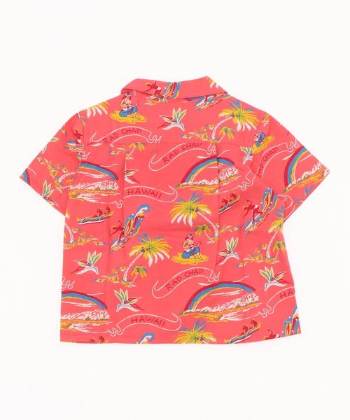 RADCHAP（ラッドチャップ）の「【ペア】アロハ柄半袖シャツ（シャツ/ブラウス・キッズ・ブラック/オレンジ・90cm/110cm/100cm/120cm/130cm/140cm/150cm）」の3枚目の写真