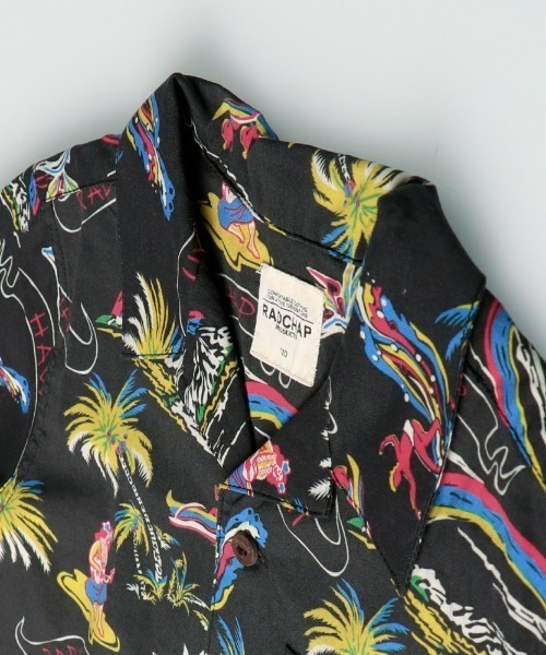 RADCHAP（ラッドチャップ）の「【ペア】アロハ柄半袖シャツ（シャツ/ブラウス・キッズ・ブラック/オレンジ・90cm/110cm/100cm/120cm/130cm/140cm/150cm）」の9枚目の写真