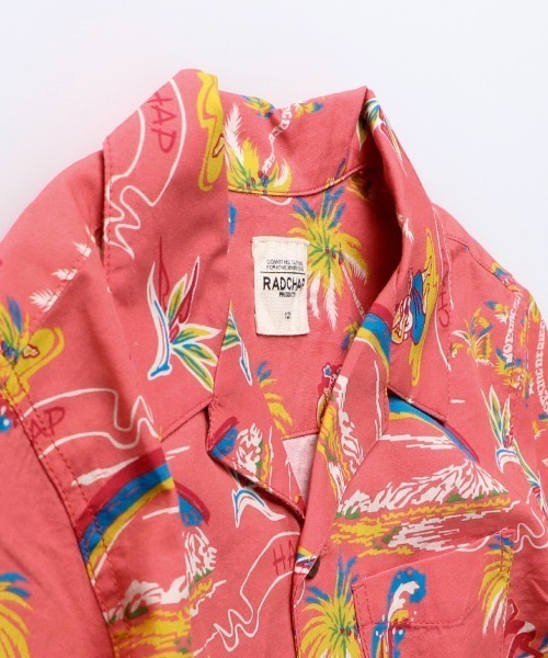 RADCHAP（ラッドチャップ）の「【ペア】アロハ柄半袖シャツ（シャツ/ブラウス・キッズ・ブラック/オレンジ・90cm/110cm/100cm/120cm/130cm/140cm/150cm）」の14枚目の写真