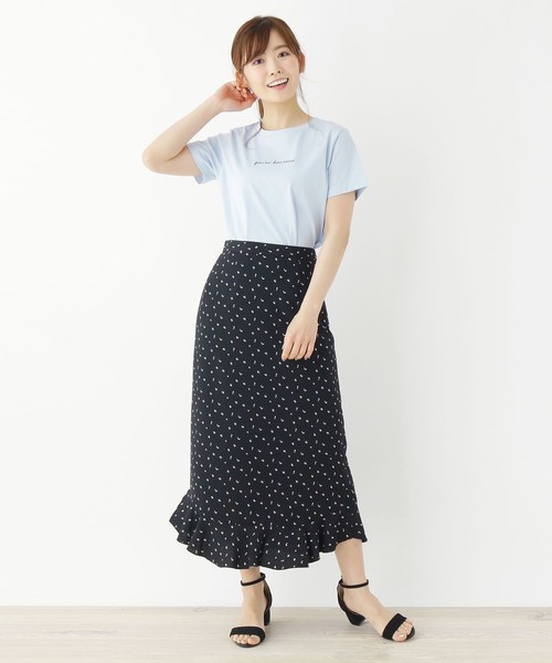 index（インデックス）の「◇プチフラワー柄裾フリルスカート【WEB限定  