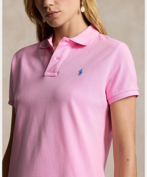 POLO RALPH LAUREN(ポロ ラルフ ローレン)の「コットン メッシュ ポロドレス(ワンピース・レディース・ピンク・SMALL/X-SMALL/MEDIUM/LARGE)」の4枚目の写真