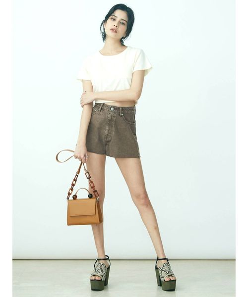 EVRIS（エヴリス）の「BASIC ショートデニムパンツ（デニムパンツ・レディース・ブラック/ブラウン/カーキ・SMALL/MEDIUM）」の5枚目の写真