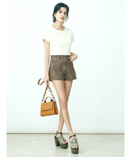 EVRIS（エヴリス）の「BASIC ショートデニムパンツ（デニムパンツ・レディース・ブラック/ブラウン/カーキ・SMALL/MEDIUM）」の9枚目の写真