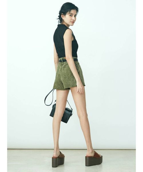 EVRIS（エヴリス）の「BASIC ショートデニムパンツ（デニムパンツ・レディース・ブラック/ブラウン/カーキ・SMALL/MEDIUM）」の12枚目の写真