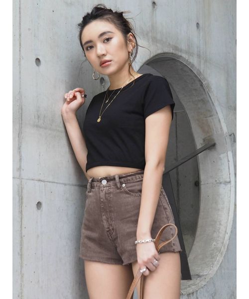 EVRIS（エヴリス）の「BASIC ショートデニムパンツ（デニムパンツ・レディース・ブラック/ブラウン/カーキ・SMALL/MEDIUM）」の10枚目の写真