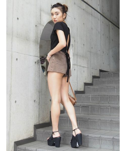 EVRIS（エヴリス）の「BASIC ショートデニムパンツ（デニムパンツ・レディース・ブラック/ブラウン/カーキ・SMALL/MEDIUM）」の15枚目の写真