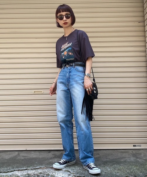 PAGEBOY（ページボーイ）の「プラネットプリントTシャツ（Tシャツ/カットソー・レディース・チャコールグレー/ブラック・FREE）」の14枚目の写真