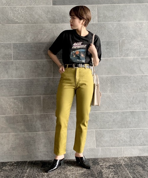 PAGEBOY（ページボーイ）の「プラネットプリントTシャツ（Tシャツ/カットソー・レディース・チャコールグレー/ブラック・FREE）」の5枚目の写真