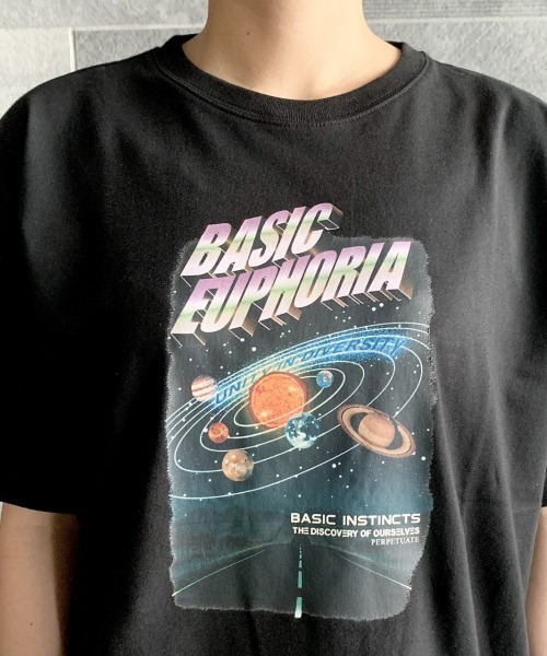 PAGEBOY（ページボーイ）の「プラネットプリントTシャツ（Tシャツ/カットソー・レディース・チャコールグレー/ブラック・FREE）」の15枚目の写真