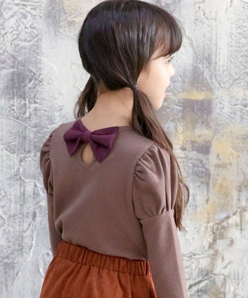 Bee des Bee（ビーデスビー）の「長袖トップス（シャツ/ブラウス・キッズ・ネイビー/ピンク系その他/ベビーピンク/ピンク/杢グレー/ダークブラウン/チョコ/アッシュブラウン/ブラウン系その他/カーキ/ベージュ/ブラウン/ラベンダー/ライトブルー/キャメル/ライトベージュ/ピンク系その他2・150cm/120cm/100cm/140cm/130cm/90cm/110cm）」の3枚目の写真