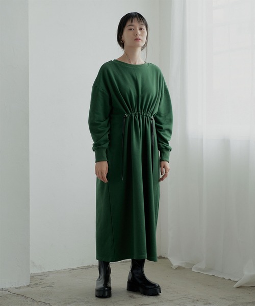 miette(ミエット)の「レザードロストコードロングワンピース(ワンピース・レディース・杢グレー/ブラウン/チャコール/ライトベージュ/グリーン・FREE)」の1枚目の写真