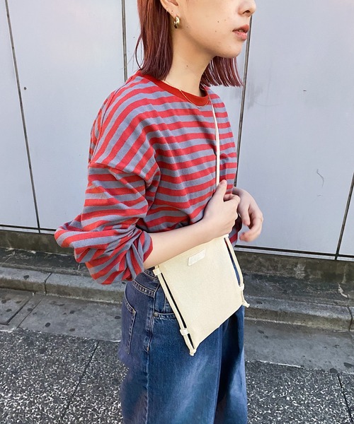 nimiru（ニミル）の「配色ボーダーロンT（Tシャツ/カットソー・レディース・グリーン系その他/ブルー系その他/イエロー系その他/レッド系その他・FREE）」の4枚目の写真