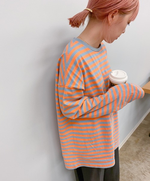 LIFEMANIA DAILY PULSE ボーダー ロンT nimiru（ニミル）の「配色