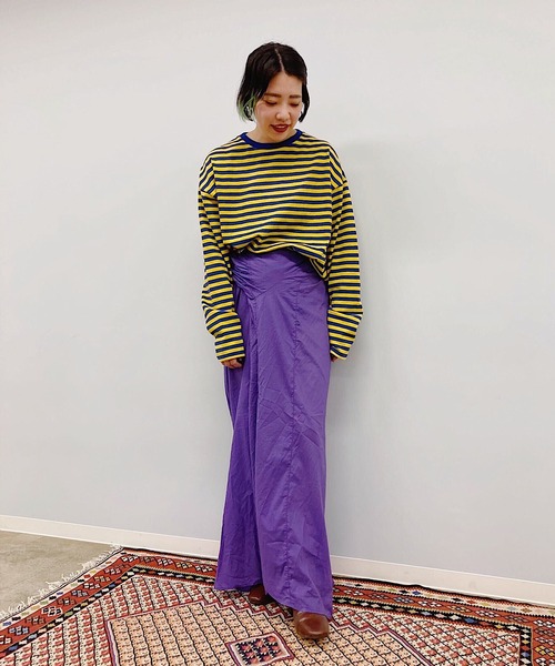 nimiru（ニミル）の「配色ボーダーロンT（Tシャツ/カットソー・レディース・グリーン系その他/ブルー系その他/イエロー系その他/レッド系その他・FREE）」の9枚目の写真