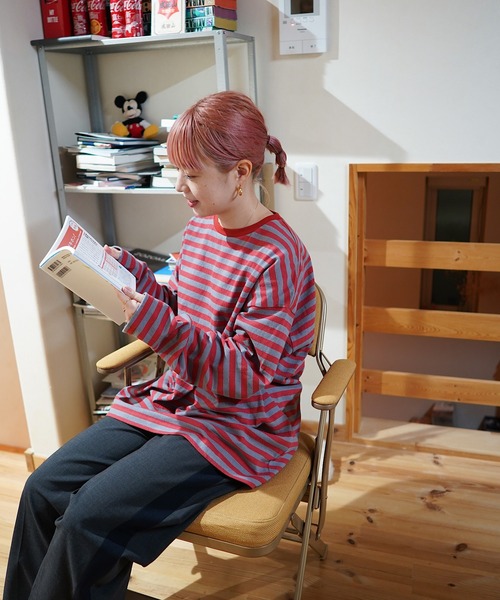 nimiru（ニミル）の「配色ボーダーロンT（Tシャツ/カットソー・レディース・グリーン系その他/ブルー系その他/イエロー系その他/レッド系その他・FREE）」の11枚目の写真