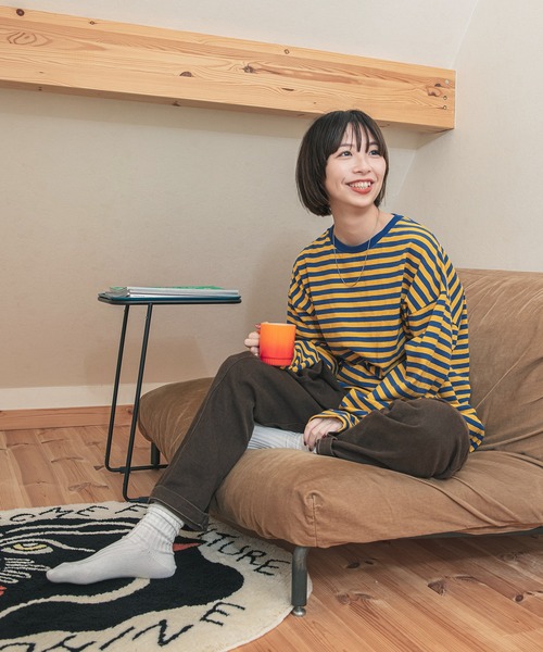 nimiru（ニミル）の「配色ボーダーロンT（Tシャツ/カットソー・レディース・グリーン系その他/ブルー系その他/イエロー系その他/レッド系その他・FREE）」の17枚目の写真