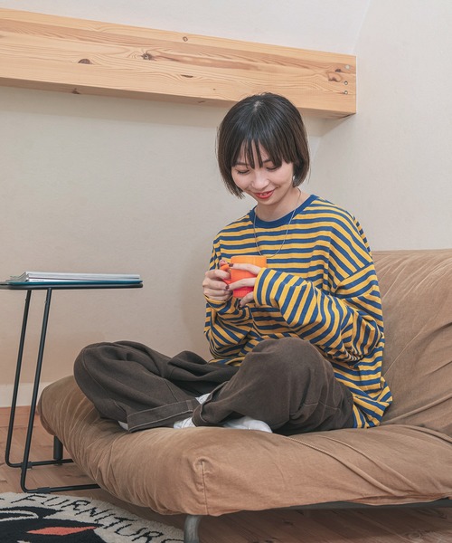 nimiru（ニミル）の「配色ボーダーロンT（Tシャツ/カットソー・レディース・グリーン系その他/ブルー系その他/イエロー系その他/レッド系その他・FREE）」の18枚目の写真