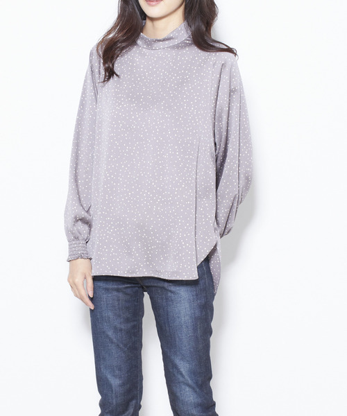 Tiara(ティアラ)の「ランダムピンドットハイネックブラウス(シャツ/ブラウス・レディース・アイボリー/ブラック/グレー・FREE)」の14枚目の写真