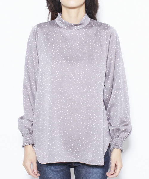 Tiara(ティアラ)の「ランダムピンドットハイネックブラウス(シャツ/ブラウス・レディース・アイボリー/ブラック/グレー・FREE)」の17枚目の写真