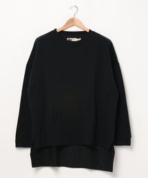 【ISLAND PEAK】パイル 裏起毛 ビッグスリット クルーネック スウェット