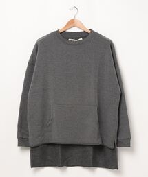 【ISLAND PEAK】パイル 裏起毛 ビッグスリット クルーネック スウェット