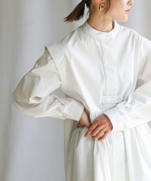 select MOCA(セレクトモカ)の「スタンドカラーフロントタブデザインシャツ(シャツ/ブラウス・レディース・ホワイト/ブラック/ミント/オレンジ/ネイビー・FREE)」の16枚目の写真