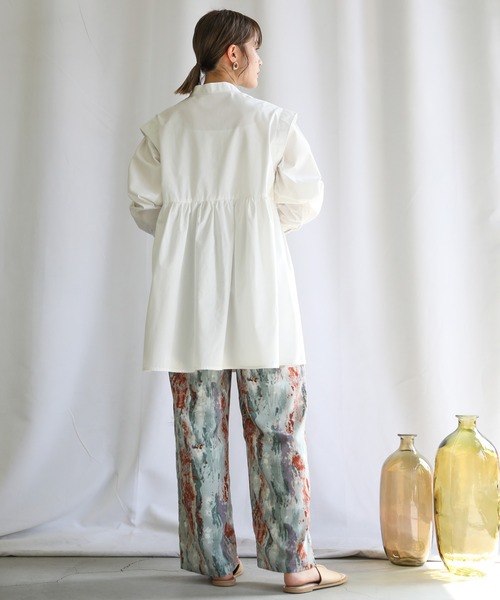 select MOCA(セレクトモカ)の「スタンドカラーフロントタブデザインシャツ(シャツ/ブラウス・レディース・ホワイト/ブラック/ミント/オレンジ/ネイビー・FREE)」の22枚目の写真