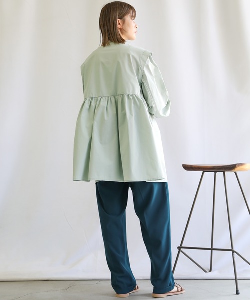 select MOCA(セレクトモカ)の「スタンドカラーフロントタブデザインシャツ(シャツ/ブラウス・レディース・ホワイト/ブラック/ミント/オレンジ/ネイビー・FREE)」の15枚目の写真