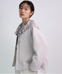 CADUNE　カデュネ　ノーカラー ジレ ジャケット ベージュ Mサイズ CADUNE カデュネ ノーカラー ジレ ジャケット ベージュ Mサイズ