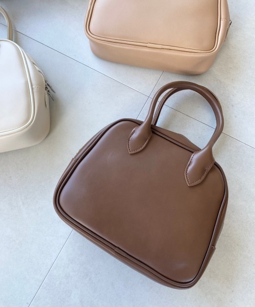 Aunt Marie's(アントマリーズ)の「2WAYミニボストンバッグ / ペットボトル収納可能(ボストンバッグ・レディース・アイボリー/ダークブラウン/ベージュ/ブラック・FREE)」の10枚目の写真