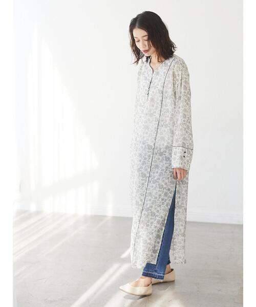 Green　Parks（グリーンパークス）の「フラワーパイピングサックワンピース＊（ワンピース・レディース・ブラック/グリーン/アイボリー・FREE）」の10枚目の写真