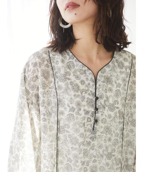 Green　Parks（グリーンパークス）の「フラワーパイピングサックワンピース＊（ワンピース・レディース・ブラック/グリーン/アイボリー・FREE）」の12枚目の写真