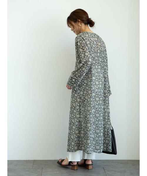 Green　Parks（グリーンパークス）の「フラワーパイピングサックワンピース＊（ワンピース・レディース・ブラック/グリーン/アイボリー・FREE）」の15枚目の写真