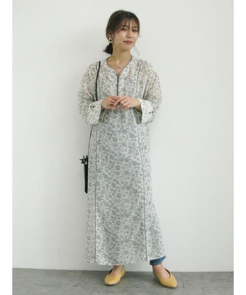 Green　Parks（グリーンパークス）の「フラワーパイピングサックワンピース＊（ワンピース・レディース・ブラック/グリーン/アイボリー・FREE）」の16枚目の写真