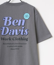 BEN DAVIS/ベンデイビス バックプリント イラスト オーバルロゴ Tシャツ