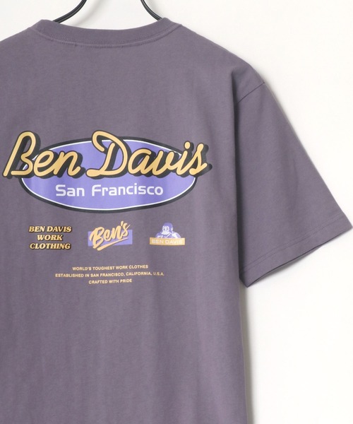 BEN DAVIS(ベンデイビス)の「BEN DAVIS/ベンデイビス バックプリント イラスト オーバルロゴ Tシャツ(Tシャツ/カットソー・メンズ・ホワイト/ブラック/パープル/グレイッシュブルー/グレー系その他/ホワイト系その他/グリーン系その他/ピンク系その他・M/L/XL)」の7枚目の写真