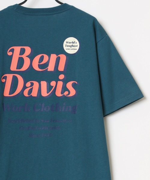 BEN DAVIS(ベンデイビス)の「BEN DAVIS/ベンデイビス バックプリント イラスト オーバルロゴ Tシャツ(Tシャツ/カットソー・メンズ・ホワイト/ブラック/パープル/グレイッシュブルー/グレー系その他/ホワイト系その他/グリーン系その他/ピンク系その他・M/L/XL)」の1枚目の写真